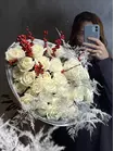 Купить Букет из пионовидных роз "Снежный узор" в Томске