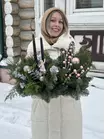 Купить новогоднюю композицию "Пудровый сочельник" в Томске