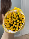 Купить Букет из 55 желтых тюльпанов "Солнечный март"  в Томске на 8 Марта