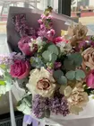 Сборный букет с вывернутыми розами и сиренью "Изящный этюд" бесплатная доставка Томск