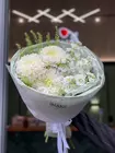 Оформить заказ на Сборный букет в бело-зеленой гамме "Холст"