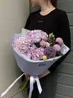 Купить Сборный букет в сиреневых оттенках "Мыльные пузыри" с бесплатной доставкой по городу Томск