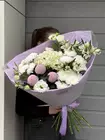 Купить Сборный букет в бело-сиреневой гамме "Черничный пудинг" в Томске