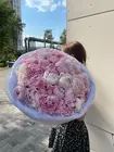 Купить Монобукет из 35 нежно-розовых пионов в оформлении в Томске