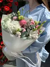 Купить Сборный букет с белой гортензией "Тихая гавань" с доставкой по Томску