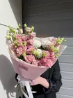 Купить Дуобукет из одиночной хризантемы и розовой эустомы с бесплатной доставкой по городу Томск