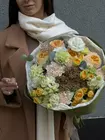 Доставить Сборный букет с пионовидными розами "Осенний романс" по городу Томск