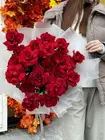 Заказать Букет из 21 вывернутой розы "Рубиновый бархат" в Томске