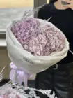 Купить Букет из 5 фиолетовых гортензий с аспарагусом с  доставкой на дом в Томске