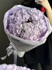 Купить Букет из 5 фиолетовых гортензий в оформлении с доставкой по городу Томск