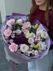 Купить сборный букет «Винтажный пурпур» с доставкой в Томске