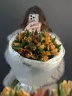 Купить монобукет из 15 оранжевых альстромерий с доставкой в Томске