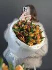 ​Купить монобукет из 15 оранжевых альстромерий в Томске​