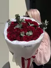 Купить букет из 15 красных роз с эвкалиптом в Томске