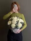 Купить композицию в шляпной коробке "Утренний иней" в Томске