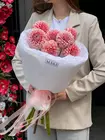 Букет из 7 розовых георгин купить в Томске