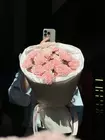 Букет из 5 нежно-розовых кустовых хризантем купить в Томске