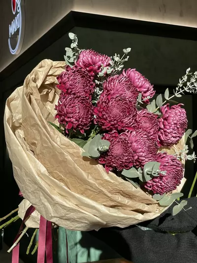 Купить Монобукет из хризантем "Purple" в Томске