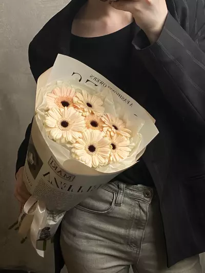 Купить Монобукет из мини гербер "Macaroon" с доставкой в Томске