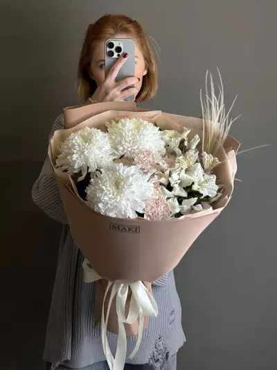 Купить сборный букет "Льняная вуаль" в Томске