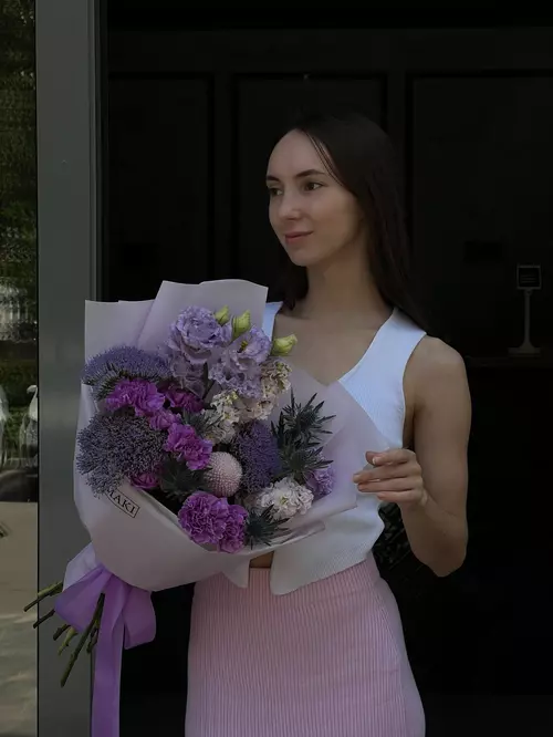 Купить Сборный букет "Лавандовое поле" с доставкой по городу Томск