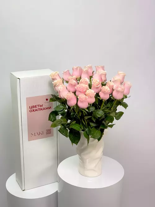 Охапка роз Pink Mondial светло-розовых — заказать с доставкой в Томске, МАКИ